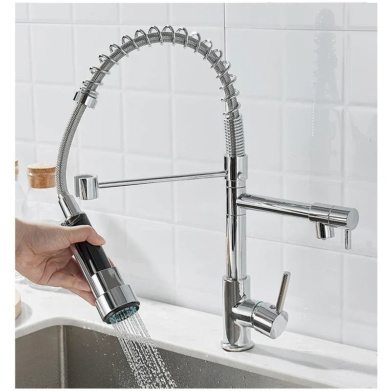 FlowTwin - Elegante Grifo Doble de Salida