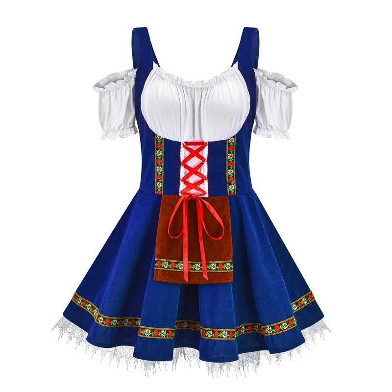 Vestido Mini Dirndl para Damas - Material Ligero - Elegante Moda Trachten para Oktoberfest