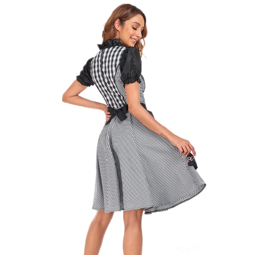 Vestido Dirndl para Dama - Comodidad Transpirable - Negro Tradicional - Listo para Oktoberfest