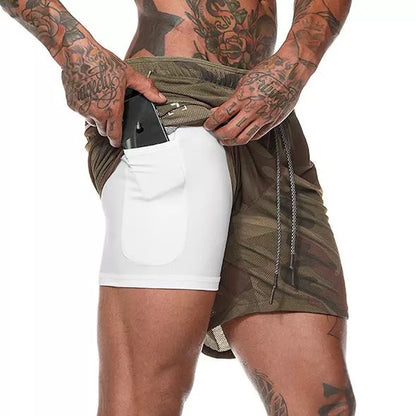 Pantalones Cortos de Gimnasio - Bolsillo para Teléfono - Forro Cómodo