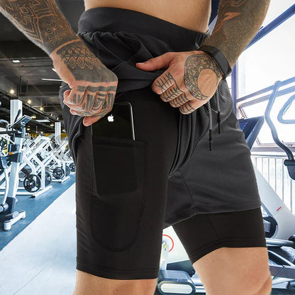 Pantalones Cortos de Gimnasio - Bolsillo para Teléfono - Forro Cómodo