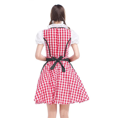 Vestido Dirndl para Damas Oktoberfest - Material Suave - Estilo Clásico - Vestido de Fiesta Tradicional Detallado
