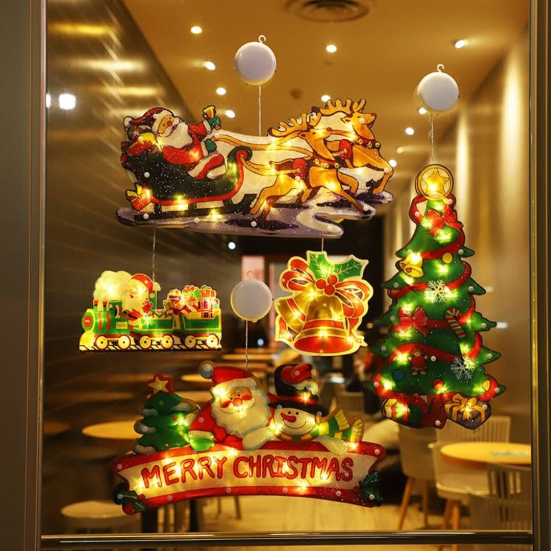 Christmas Window LED Decoration with Suction Cup