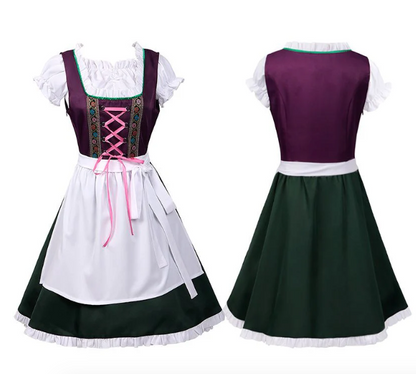 Vestido Dirndl para Damas - Materiale Transpirable - Estilo Tradicional de Oktoberfest