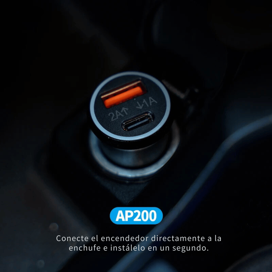 Cargador de coche USB AP200 - Cargador rápido de 20W con rastreador GPS-Rastreadores-VyFlair
