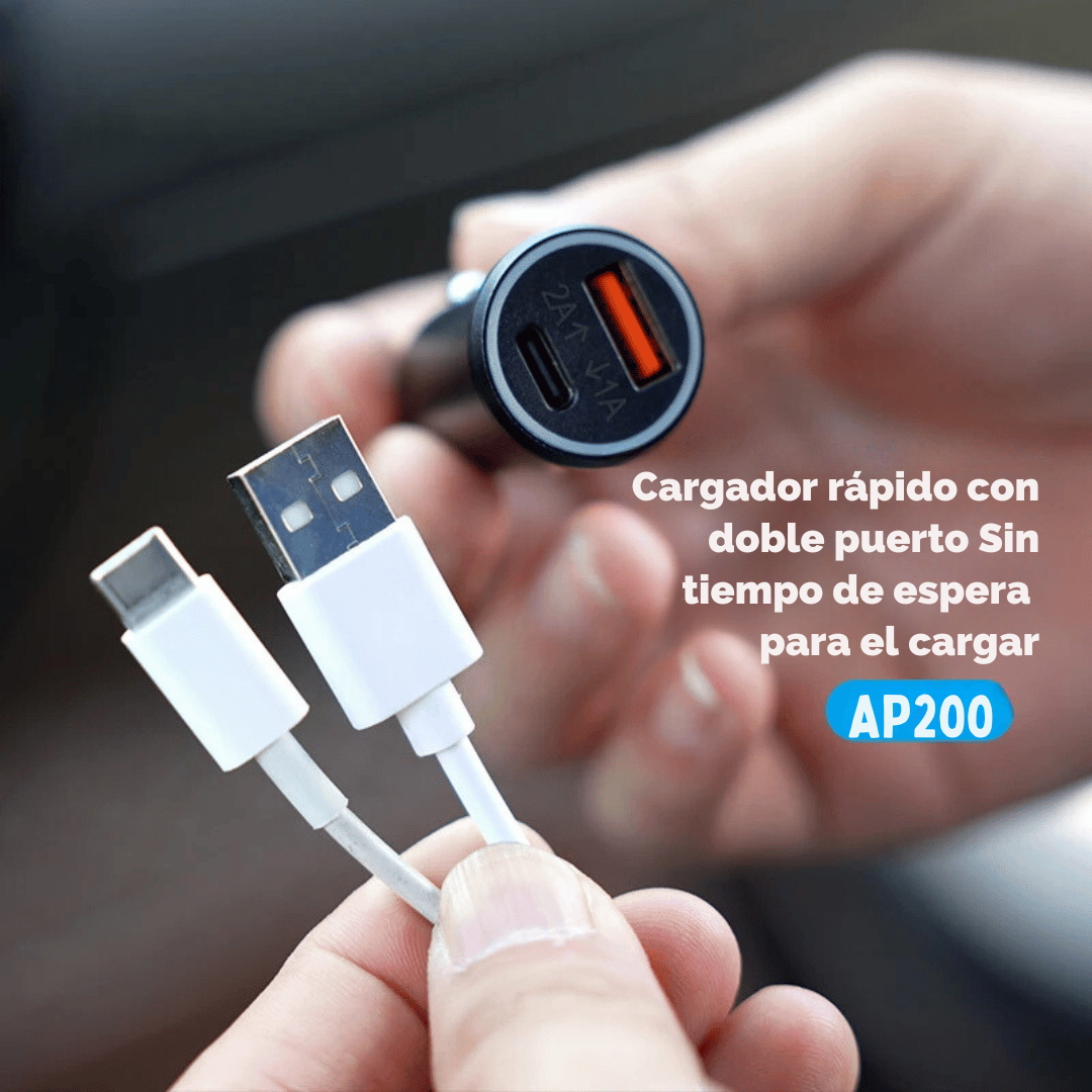 Cargador de coche USB AP200 - Cargador rápido de 20W con rastreador GPS-Rastreadores-VyFlair