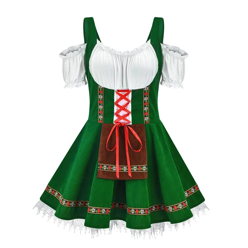 Vestido Mini Dirndl para Damas - Material Ligero - Elegante Moda Trachten para Oktoberfest