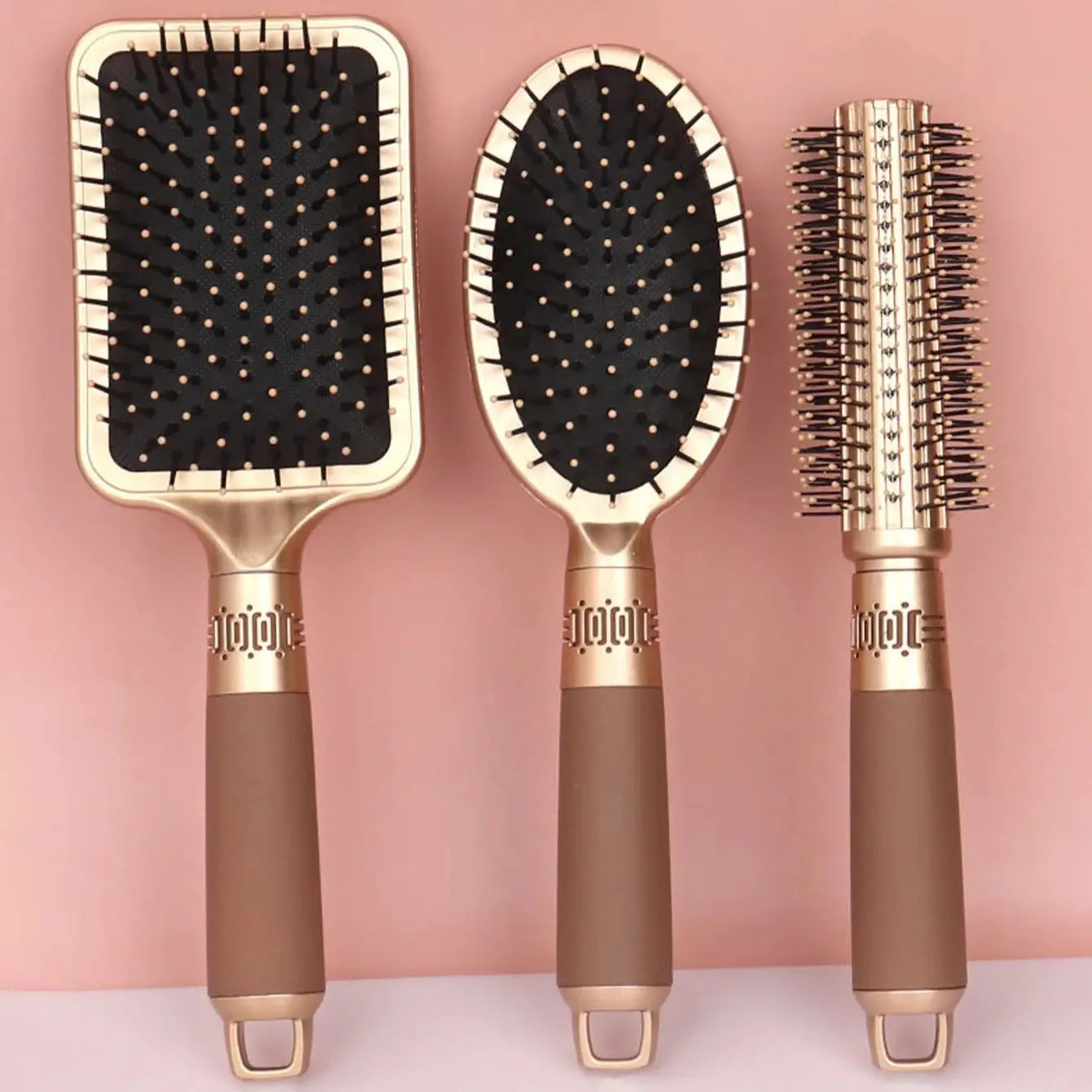 AirFlex Pro - Cepillo Paddle de Masaje con Airbag Anti-Estático para Cabello Rizado
