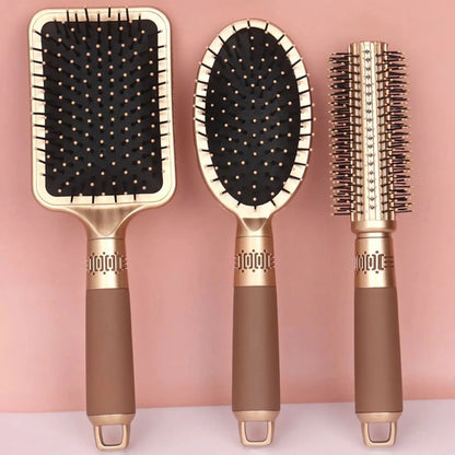 AirFlex Pro - Cepillo Paddle de Masaje con Airbag Anti-Estático para Cabello Rizado