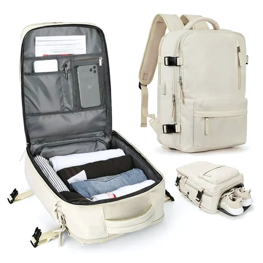 Mochila de Viaje - Compartimentos Grandes - Bolsillo para Zapatos