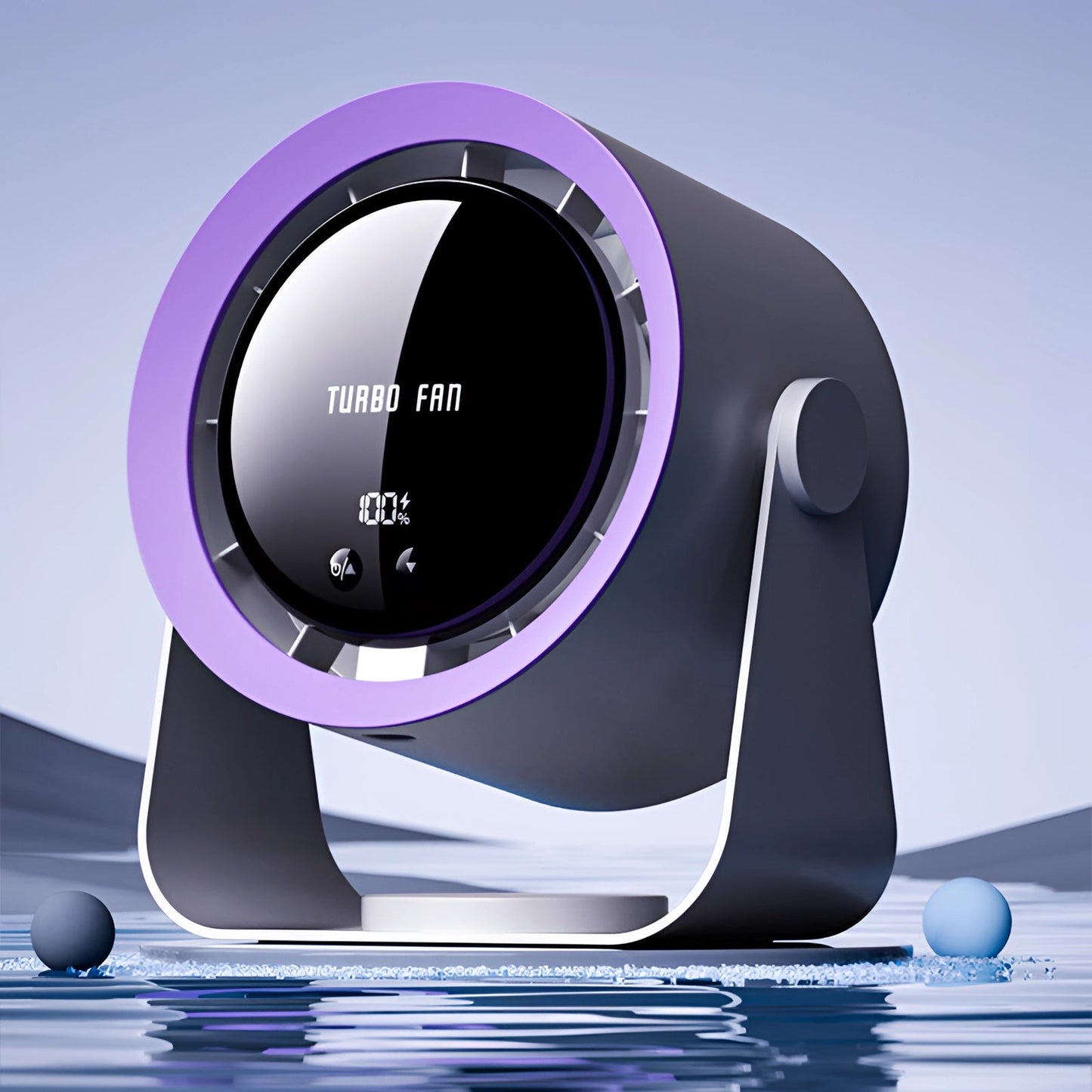 Ventilador Turbo Sin Aspas – Compacto, Silencioso con Pantalla LED