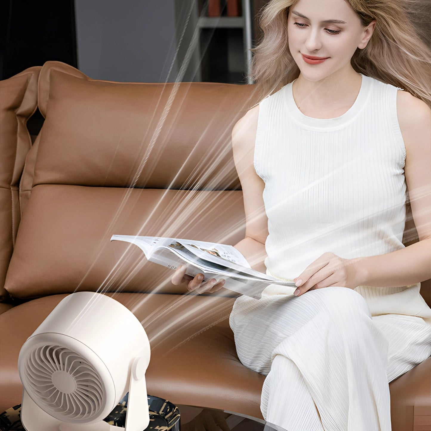 Ventilador Turbo Sin Aspas – Compacto, Silencioso con Pantalla LED