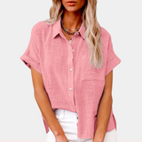 Blusa de Algodón-Lino Ligera para Damas
