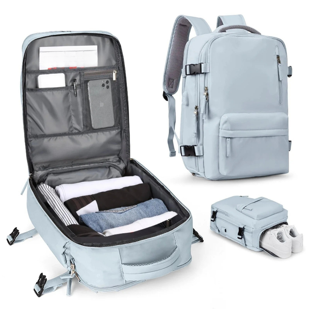 Mochila de Viaje Impermeable con Bolsillo para Zapatos