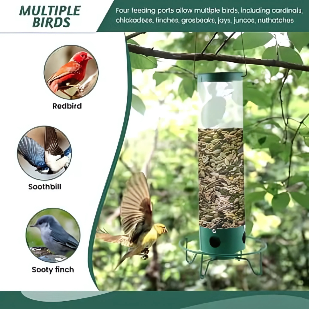 Comedero Colgante para Pájaros - A Prueba de Ardillas - Exterior