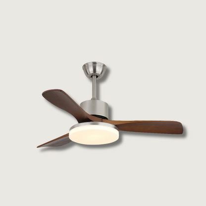 LuxeBreeze - Ventilador de Techo de Madera - Brillo Sutil - Estilo Contemporáneo