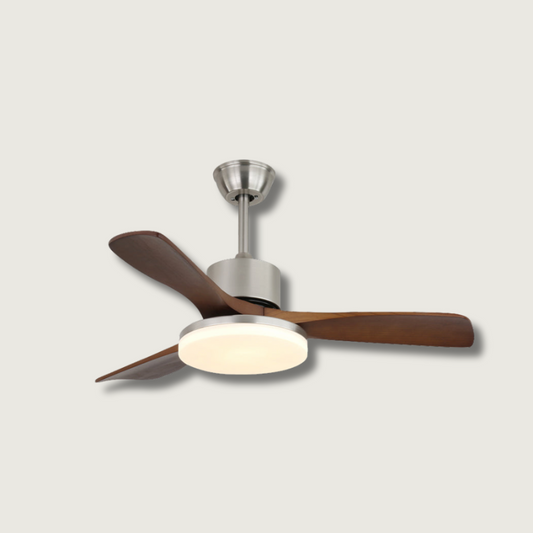 LuxeBreeze - Ventilador de Techo de Madera - Brillo Sutil - Estilo Contemporáneo