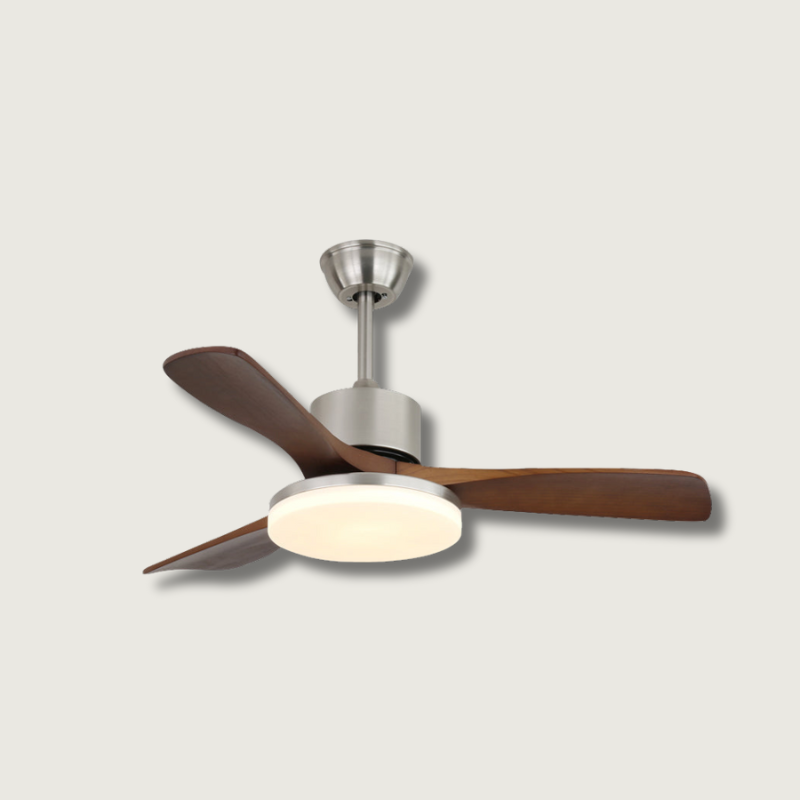 LuxeBreeze - Ventilador de Techo de Madera - Brillo Sutil - Estilo Contemporáneo