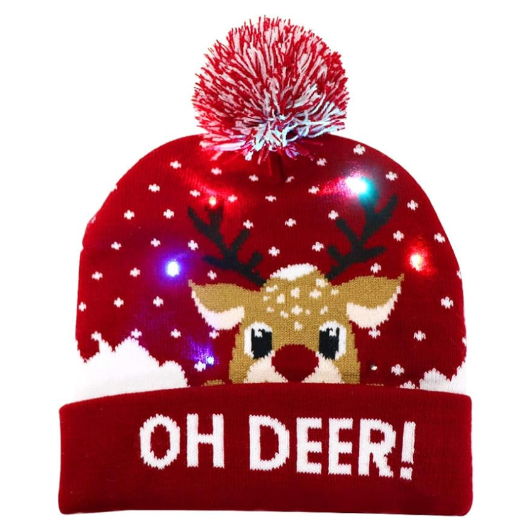 Czapka Świąteczna LED GlowDeer – Ciepła, Świąteczna i Jasna