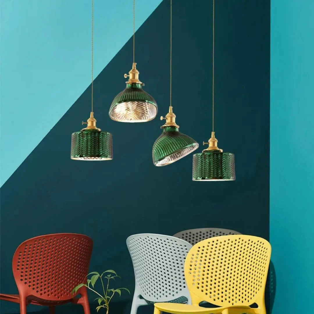 GlassGleam - Lámparas creativas de vidrio vintage-Ceiling lamps-VyFlair
