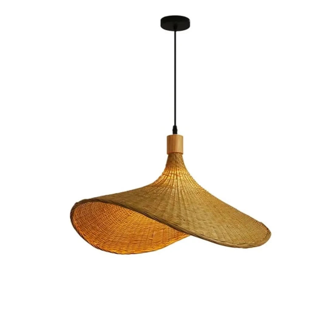 Bamboohaven - Lámpara de colgante de mimbre de bambú-Wall lamps & Ceiling lamps-VyFlair
