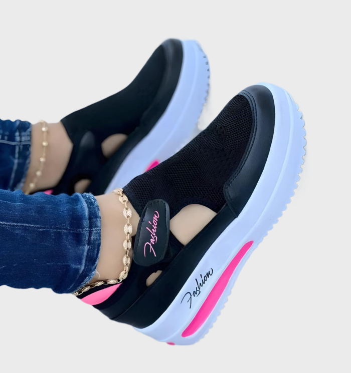 Zapatillas Deportivas para Mujeres - Suela Gruesa - Cierre de Velcro-Zapatos - Mujer-VyFlair