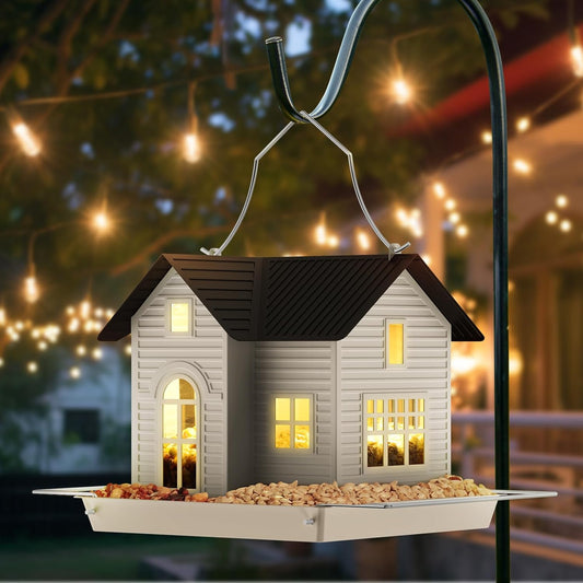 Comedero Solar para Aves con Luz LED Exterior