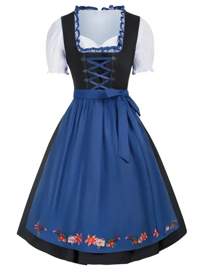 Vestido Mini Dirndl para Mujeres - Diseño Tradicional de Oktoberfest - Vestido Festivo Trachten
