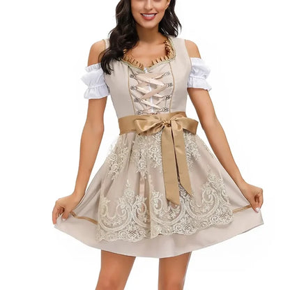 Vestido Mini Dirndl para Mujeres - Diseño Tradicional de Oktoberfest - Vestido Festivo Trachten