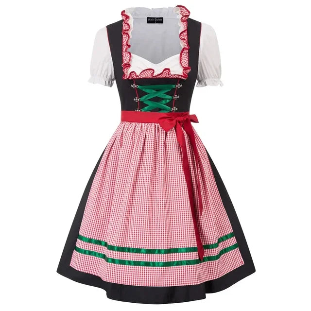 Vestido Mini Dirndl para Mujeres - Diseño Tradicional de Oktoberfest - Vestido Festivo Trachten