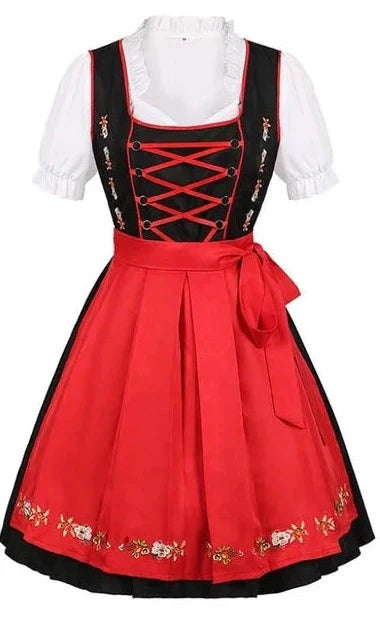 Vestido Mini Dirndl para Mujeres - Diseño Tradicional de Oktoberfest - Vestido Festivo Trachten