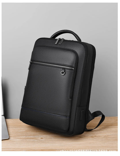 Mochila de Cuero con Puerto USB - Elegante y Funcional