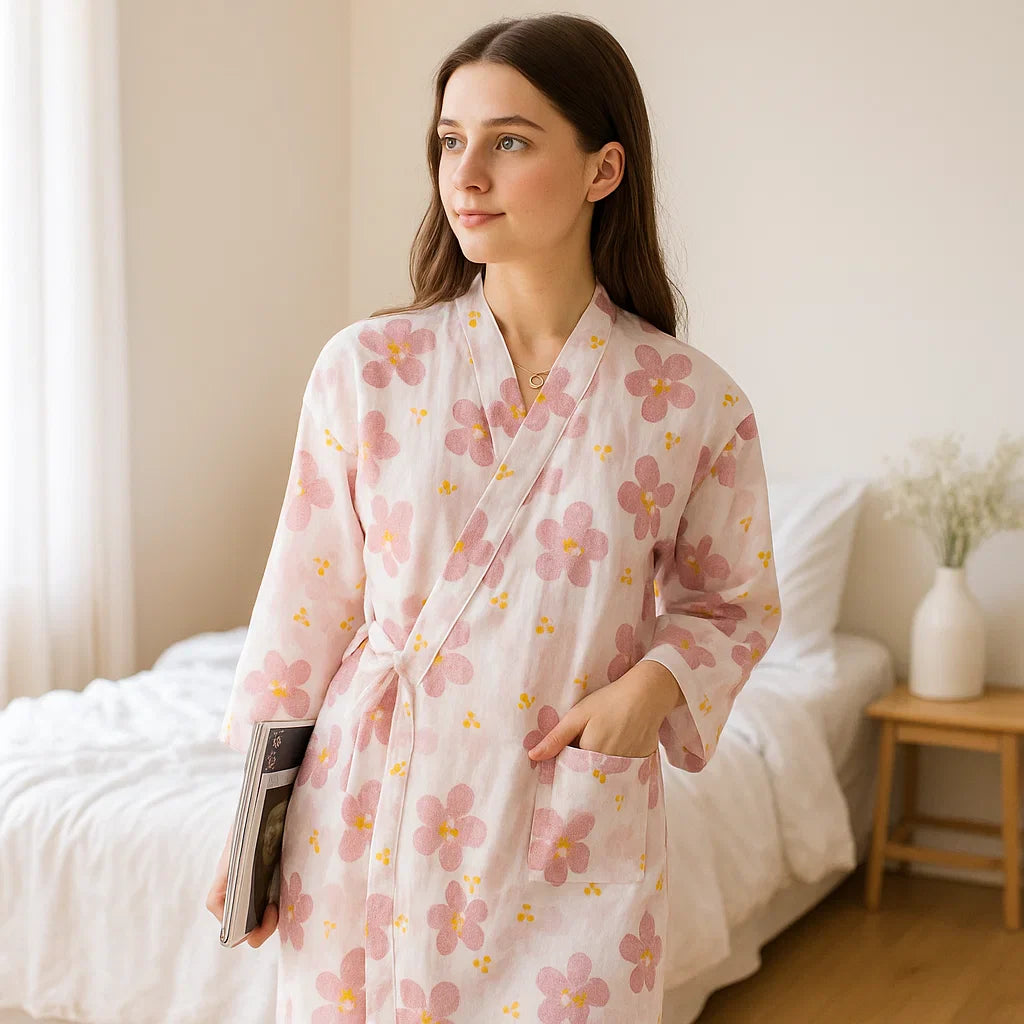 Bata BloomLuxe – Algodón Japonés para Relax Premium