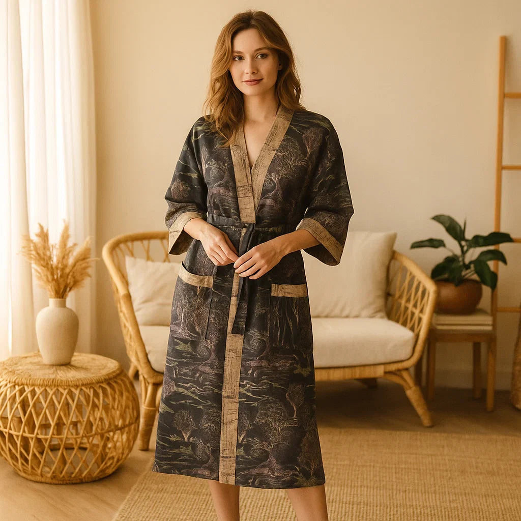 Kimono SereniLoom – Algodón Suave y Transpirable de Lujo