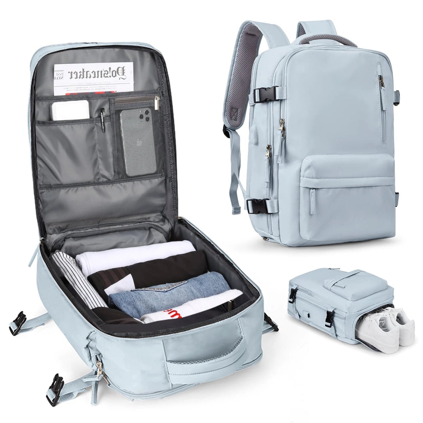 Vyflair | Mochila de viaje grande para mujeres, impermeable, mochila de senderismo