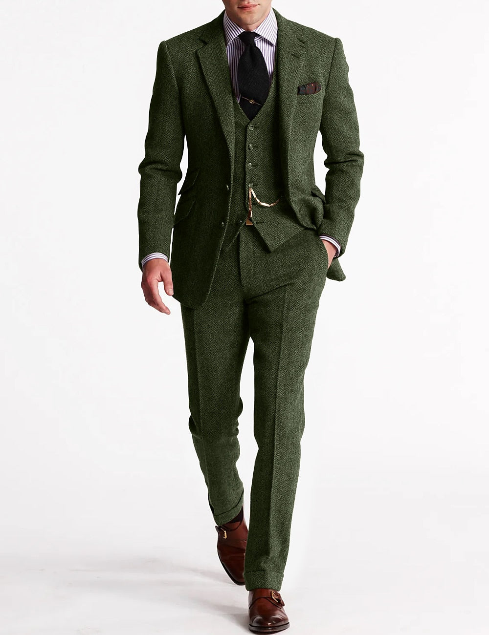 Traje Retro Vintage de 3 Piezas para Hombre