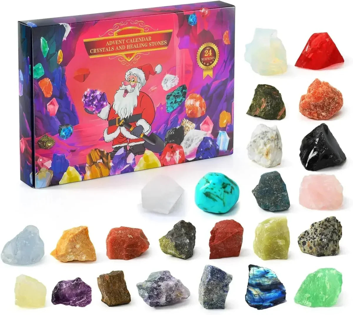 Calendario de Adviento Crystalgems 2025 | 24 Piedras Preciosas Naturales para Exploradores y Coleccionistas