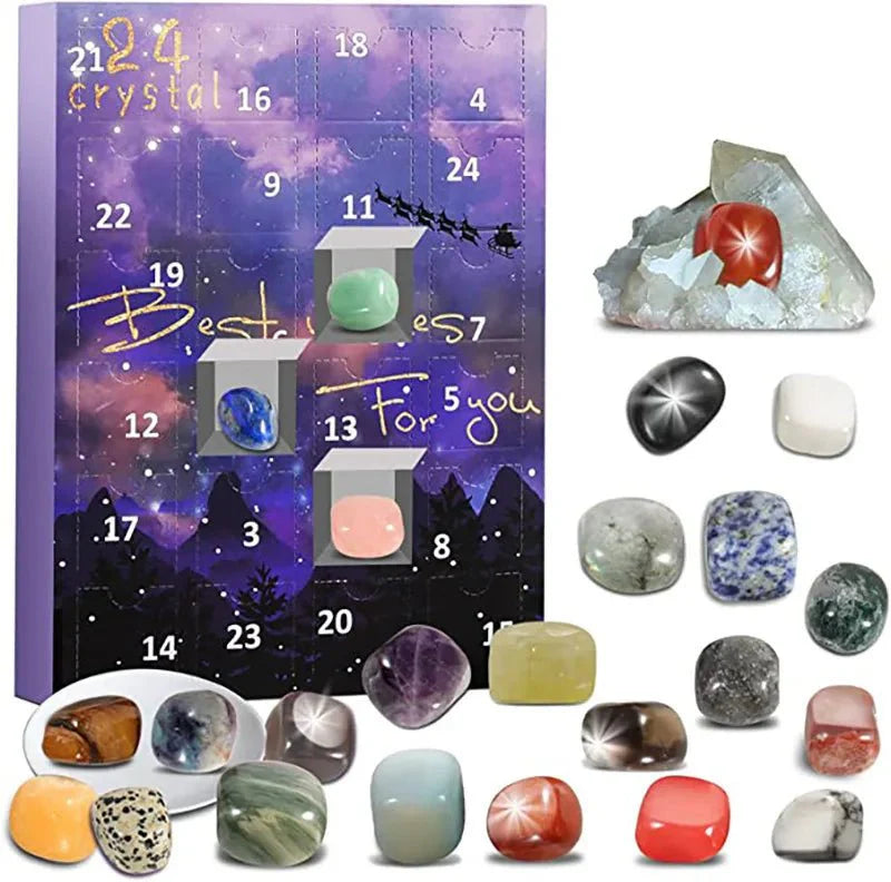 Calendario de Adviento Crystalgems 2025 | 24 Piedras Preciosas Naturales para Exploradores y Coleccionistas