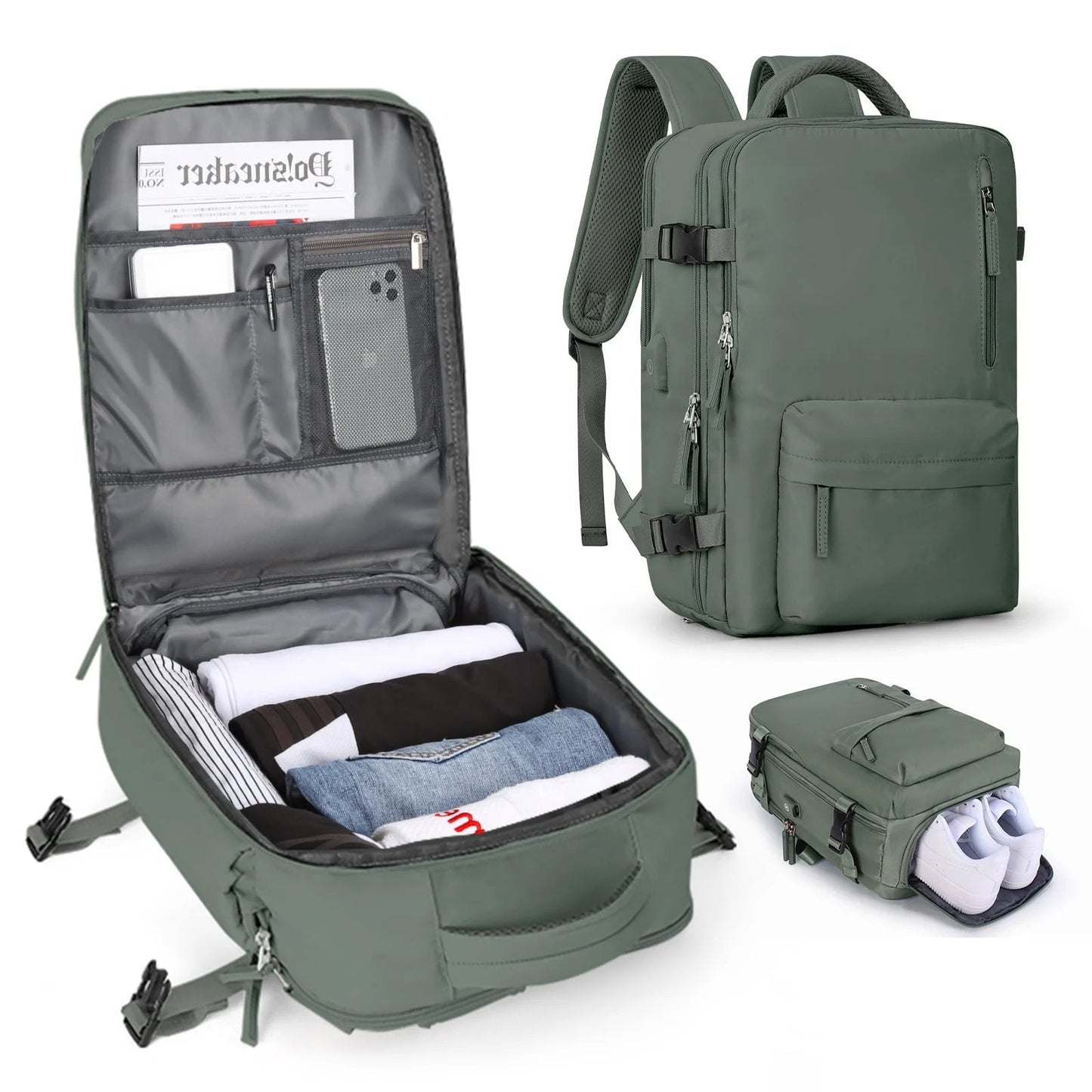 Vyflair | Mochila de viaje grande para mujeres, impermeable, mochila de senderismo