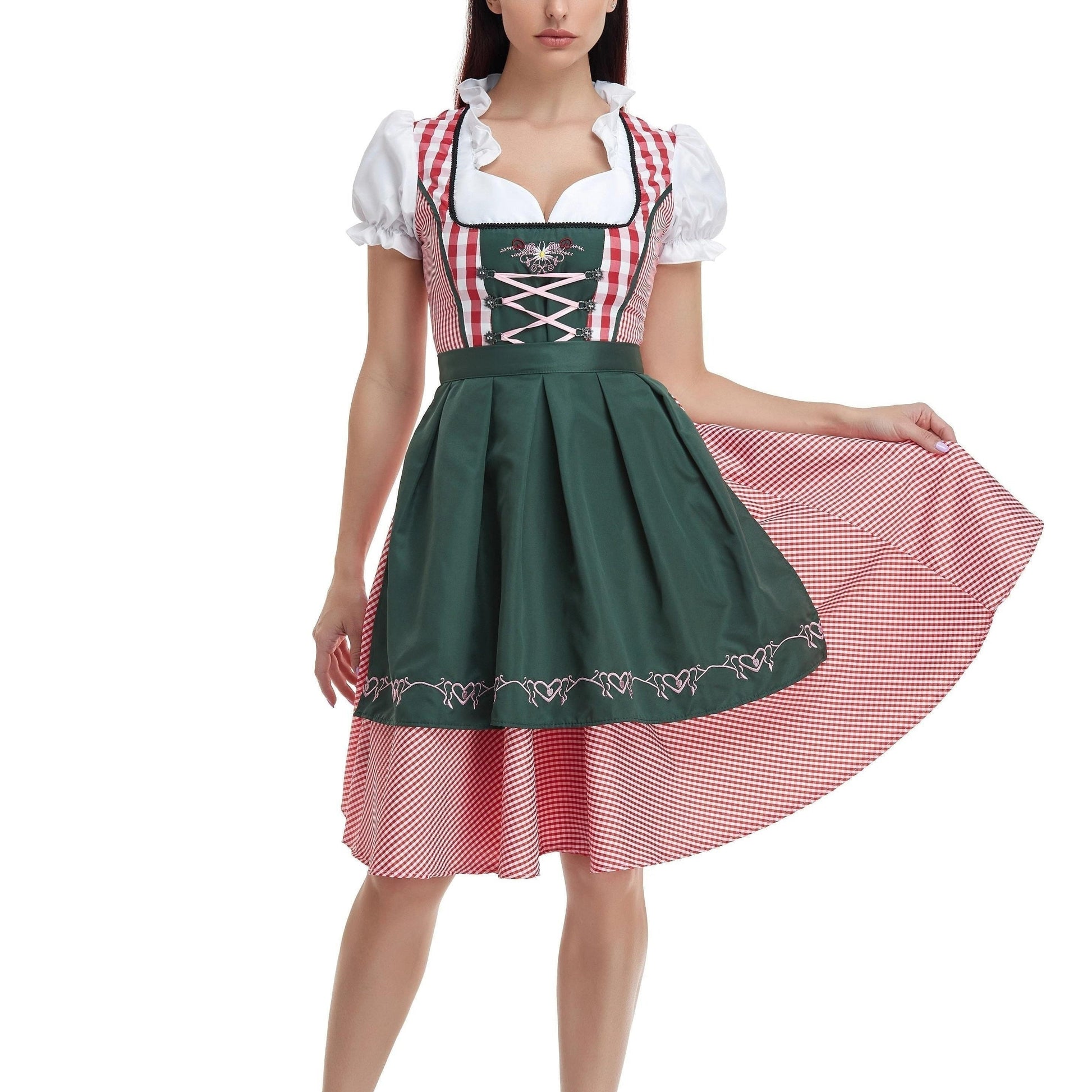 Vestido Dirndl para Damas - Materiales Suaves - Atuendo Tradicional de Oktoberfest