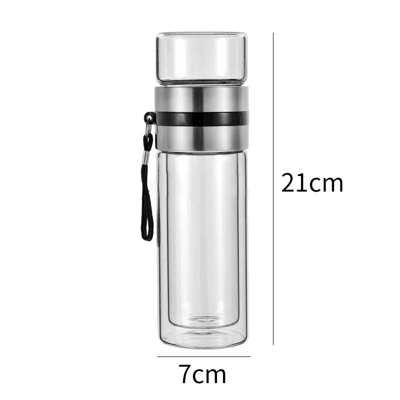Botella Térmica ClearTherm Vidrio con Filtro de Té 500ml