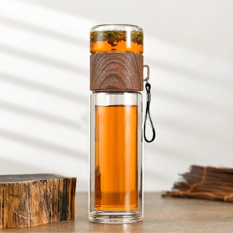 Botella Térmica ClearTherm Vidrio con Filtro de Té 500ml