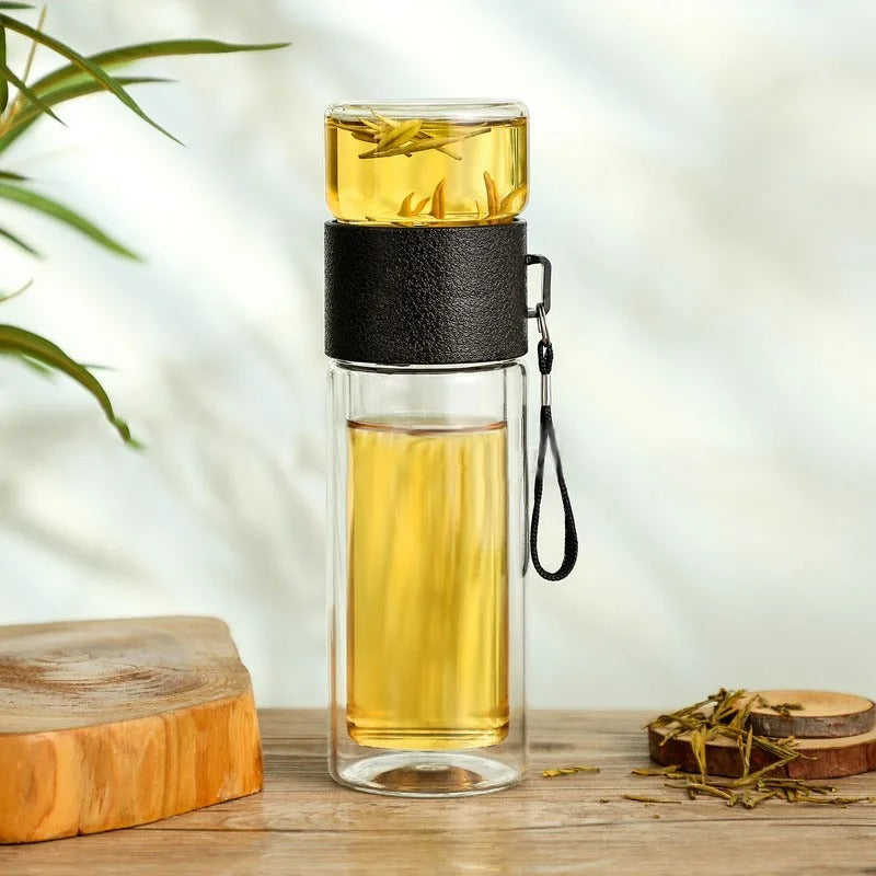 Botella Térmica ClearTherm Vidrio con Filtro de Té 500ml