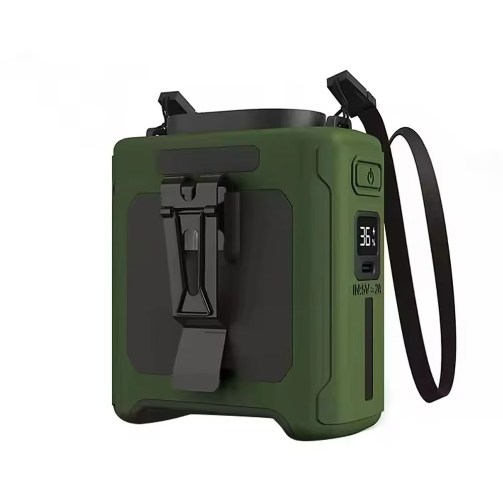Ventilador de Cintura Portátil - Batería Externa - Linterna Integrada