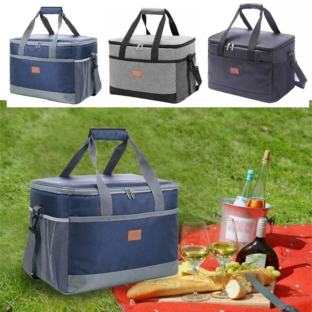Bolsa Térmica Grande Impermeable - Picnic Fácil y Fresco
