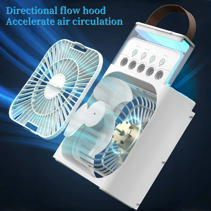 Ventilador de Enfriamiento Tres en Uno - Pequeño - Multifuncional - Portátil