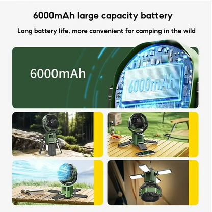 Ventilador de Aire Ajustable - Portátil - Ideal para Camping