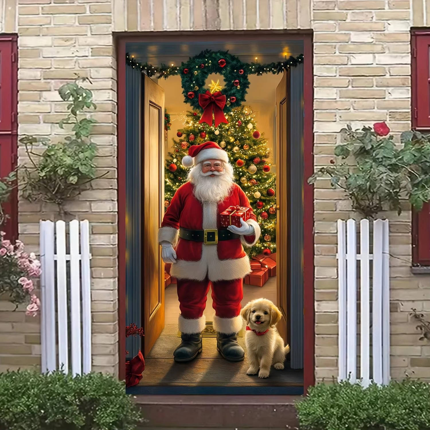 Decoración de Puerta de Entrada para Navidad