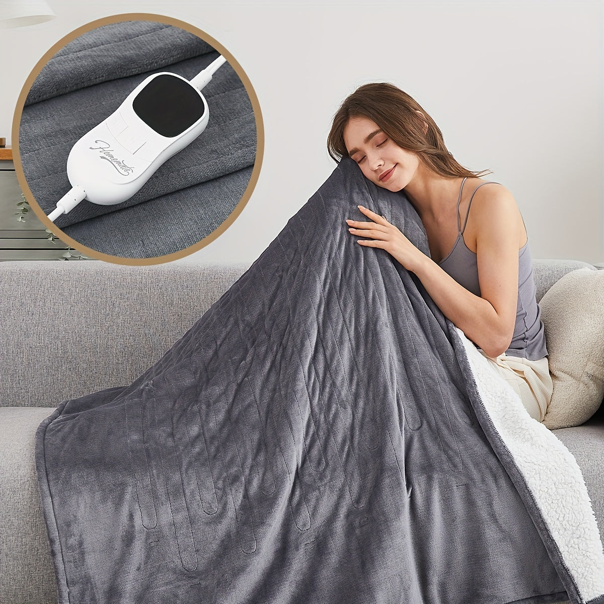 Manta Eléctrica de Algodón Lavable con Apagado Automático