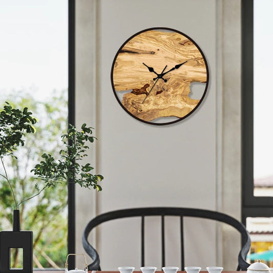 Reloj de Pared Rústico - Madera Natural - Números Romanos